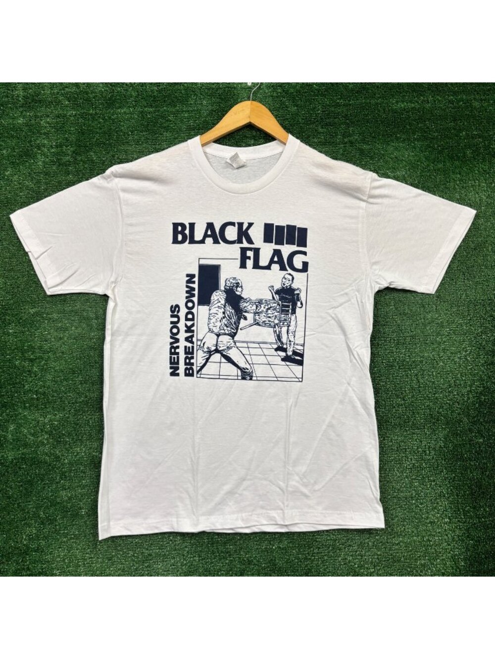 Black Flag Nervous Breakdown Punk Rock Band T-Shirt Size Large